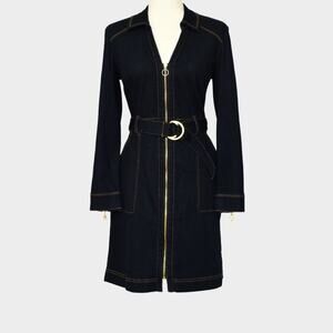 INC International Concepts Women's Belted Denim Shirt Dress Size 8P